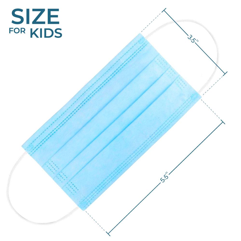 Disposable Child Face Mask, 3-Ply - (Case/40 boxes of 50 masks)