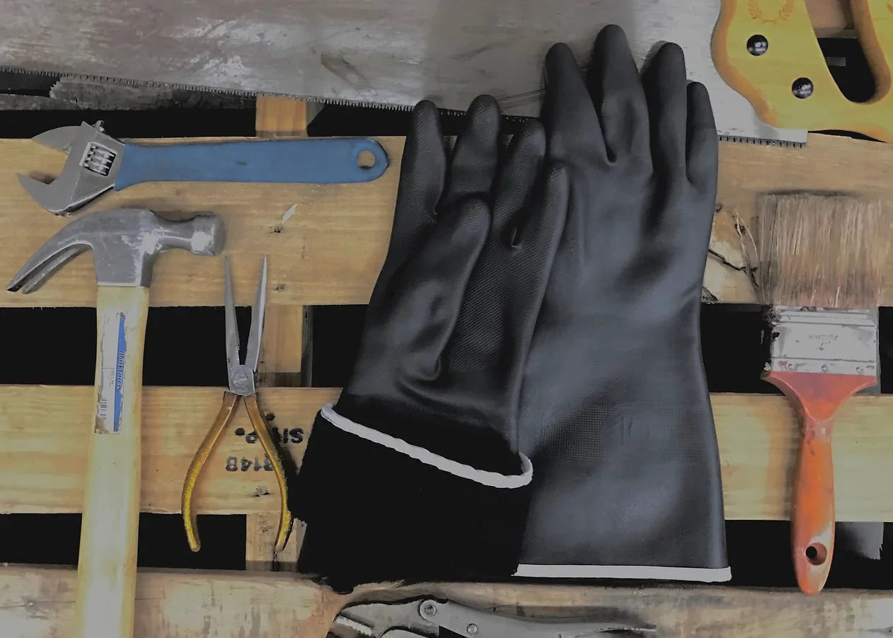 BRASIL - NEOPRENE Latex Gloves with Terry Lining, case of 48 pairs (96 gloves)