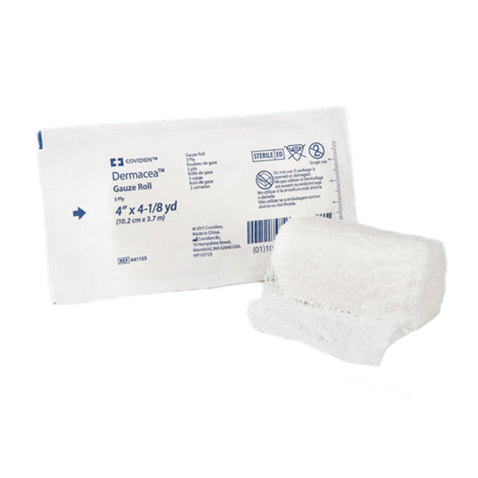 Dermacea™ 3-Ply Gauze Roll, 4" x 4 1/8 yds