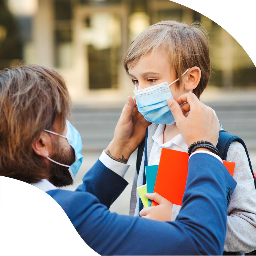 Disposable Child Face Mask, 3-Ply - (Case/40 boxes of 50 masks)