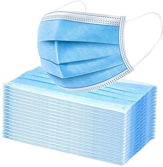Disposable 3-ply Face Mask with Ear Loop, blue (Case of 20 boxes x 50 masks)
