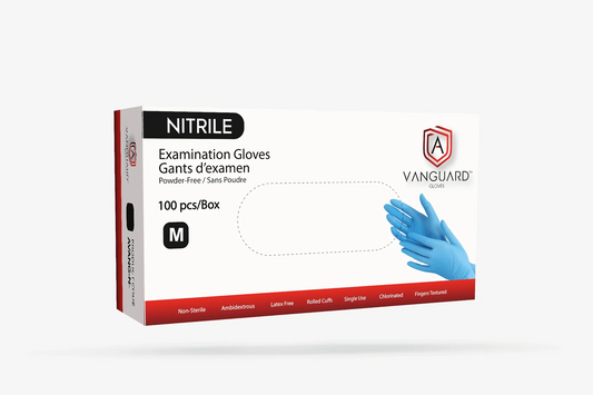 Vanguard Blue Nitrile Exam Gloves, Powder-Free (case of 1000)